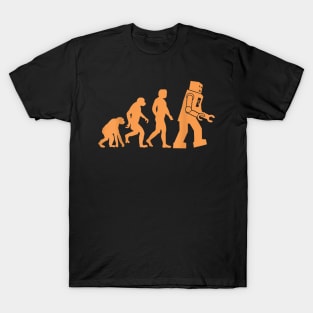 Prehistoric Ape to Monkey to Man to Robot Evolution T-Shirt